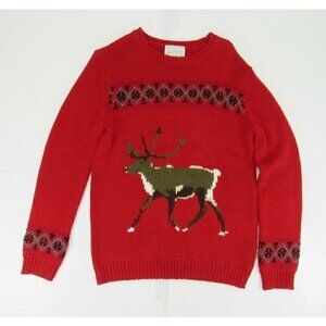 Peter Jensen Womens Wool Blend Xmas Christmas‎ Reindeer Sweater M Deer Ugly Knit